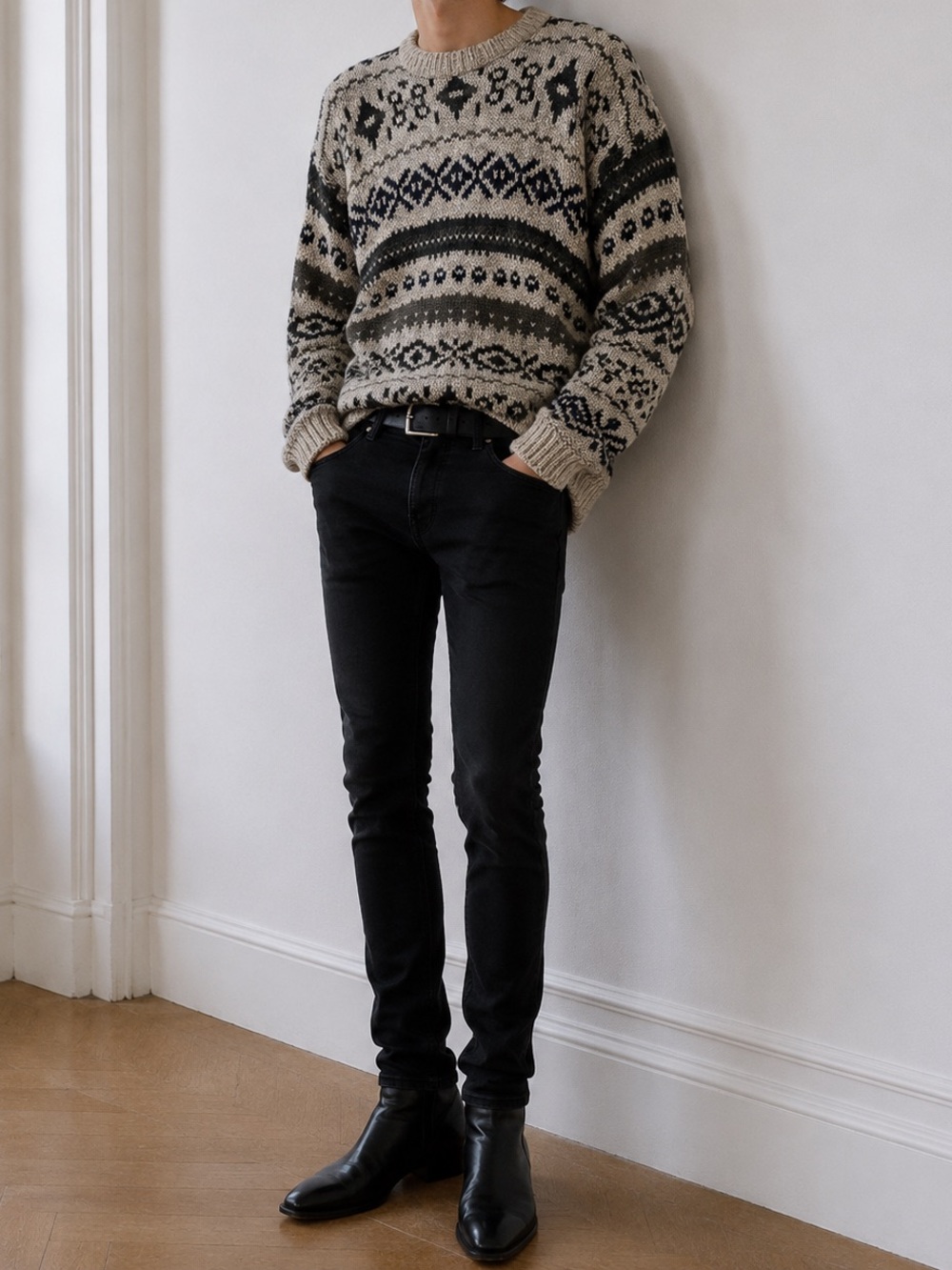 Cotton striped woven sweater